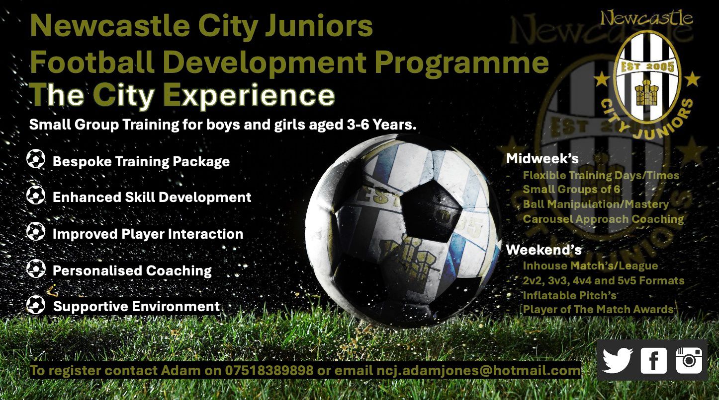 Poster for Football Development at Newcastle City Juniors in the 2024-25 season