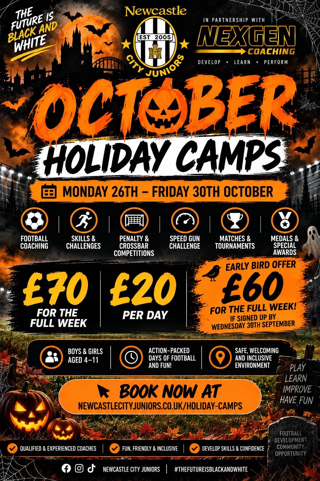 Newcastle City Juniors October Holiday Camp 2026 poster